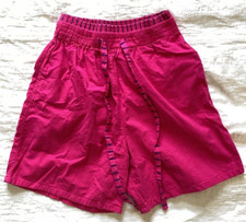 1980s Women's Red Casual Loose Leg Shorts Sportego Made in Turkey Size L Vintage