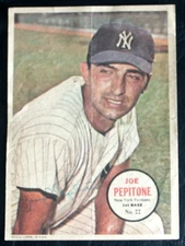 1967 TOPPS Baseball Poster Joe PEPITONE NY Yankees All Star T.C.G. Insert 