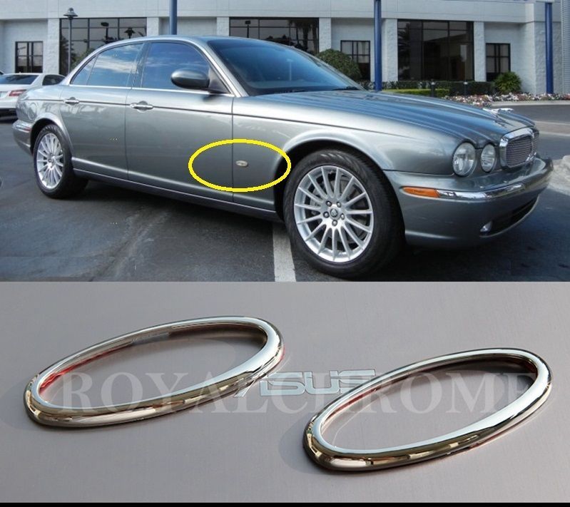 UNICUS INDICATOR MARKER TRIM x2 JAGUAR XJ Daimler Vanden Plas V8 BRIGHT CHROME