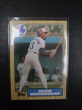Vintage 1987 Topps Herm Winningham Baseball Cards #141