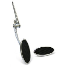 Chromed Billet Firewall Mount Gas Pedal  Small Oval Brake/Clutch Pedal