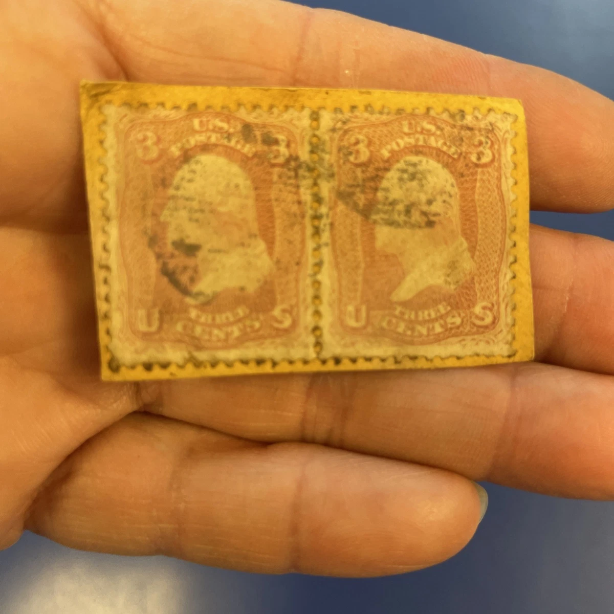 米国アンティーク切手 1861年 使用済 ジョージ・ワシントン 3￠切手 切手の中の建設物：ワシントン記念塔 | 郵便学者・内藤陽介のブログ