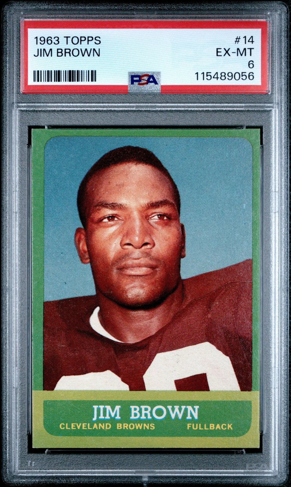 Jim Brown 1963 Topps #14 PSA 6