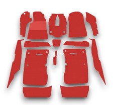 Teppichsatz für Mercedes W201 Velours rot Kunstlederabsatz Teppichsatz für Mercedes W201 Velours rot Kunstlederabsatz
