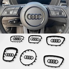 Audi Lenkrad Emblem Ring Cover Sticker 3D Logo A1 A3 A4 A5 A6 Q2 Q3 Q5 Q7 TT RS
