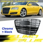 Front Bumper Grille Radiator Grill Gloss Silver Grid For Audi A8 D4 2011-2014