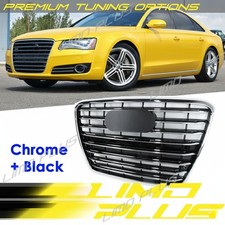 Front Bumper Grille Radiator Grill Gloss Silver Grid For Audi A8 D4 2011-2014