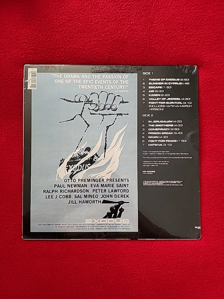 Ernest Gold Exodus Original Soundtrack Lp Vinyl, 1960 MCA Records Sealed New. - Image 2 of 4