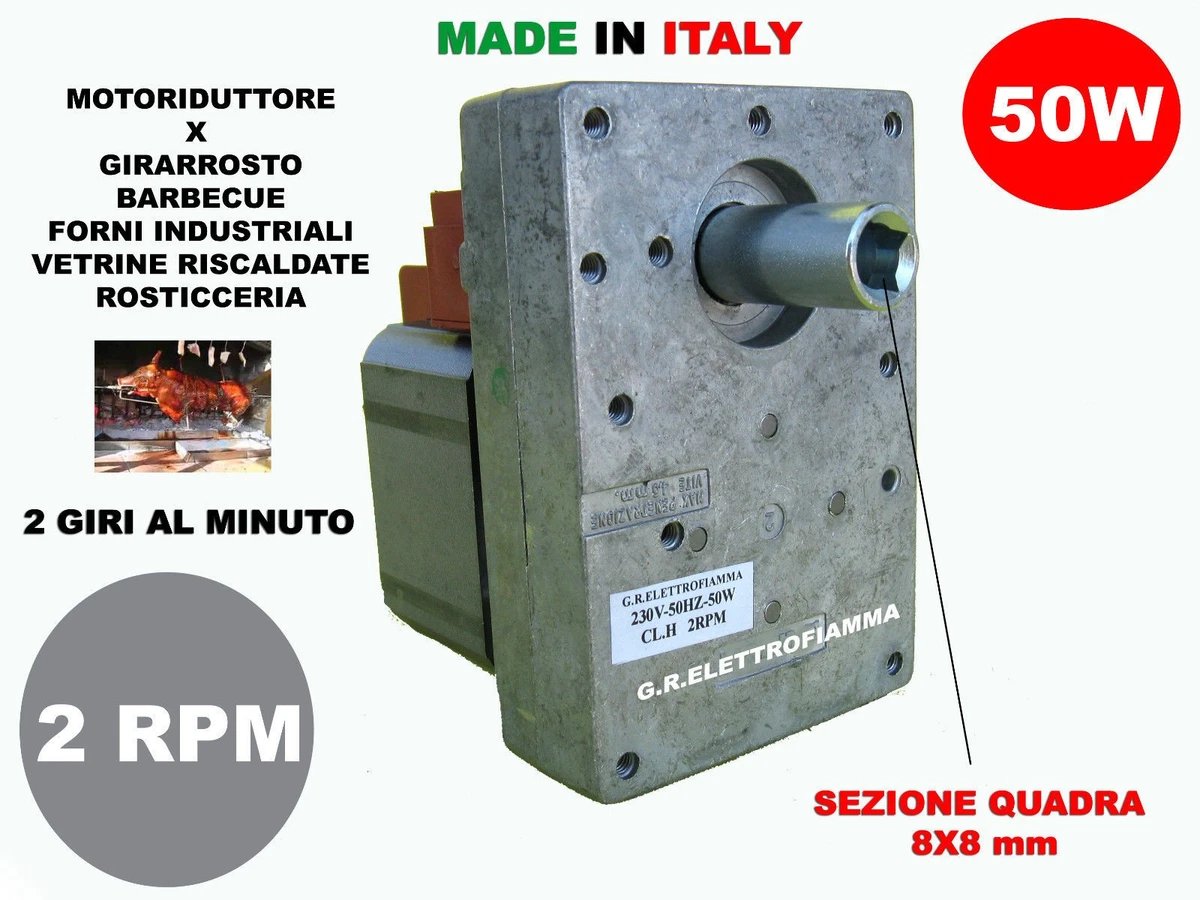 Motoriduttore Per Girarrosto 230V - 1,7 RPM, 120 Kgf.cm, Universale