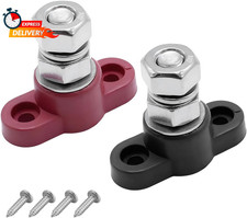 2PCS 3/8" 12V Car Single Stud Battery Junction Posts Block, Heavy Duty Auto Powe