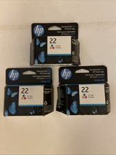 3 Boxes Genuine HP 22 Tri-Color Ink Cartridges C9352AN Exp 03/2026
