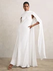 Reiss Womens White Maxi Satin Dress Size 10
