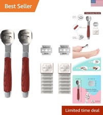 2-Pack Stainless Steel Callus Shaver Set - 20 Blades for Immaculate Foot Care