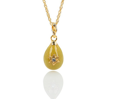 Keren Kopal Yellow  Egg Pendant Necklace with crystals