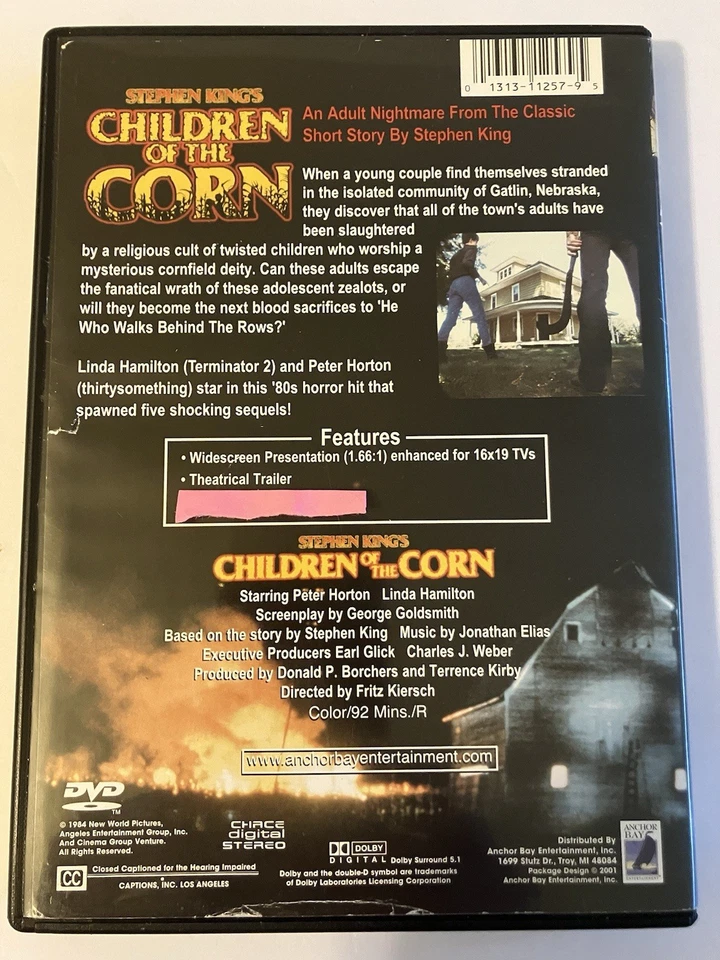 ANCHOR BAY 1984 STEPHEN KING CHILDREN OF THE CORN DVD LINDA HAMILTON - Image 3 of 4