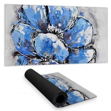 Begin Home Decor C1DM15311KS432 16 x 32 in. Abstract Blue Petals Desk Mat - B...