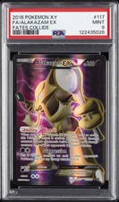 2016 POKEMON XY FATES COLLIDE #117 FULL ART/ALAKAZAM EX PSA 9