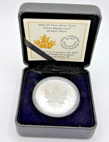 2021 Canada Maple Leaf 1 oz .9999 Fine Silver 5 Dollars - Queen Elizabeth II - Picture 1 of 4
