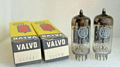 2 x  NOS Röhren  Valvo Mullard   ECC83  12AX7  matched pair UK tubes I63 B7K2