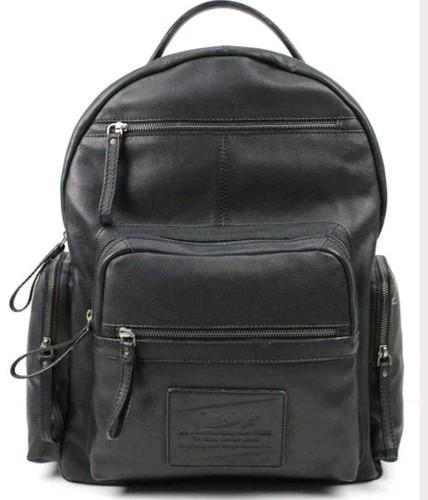 Rawlings Estonia Genuine Distressed Look Leather Laptop Backpack, Unisex Black