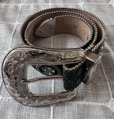 b.b.Simon Cross-Goth Style Belt 43-30 Rhinestone U.S.A