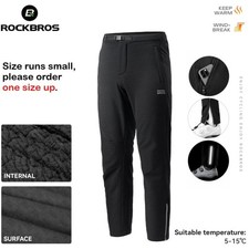 ROCKBROS Men's Thermal Cycling Pants Winter Windproof Bike Trousers Ankle Zip