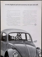 Volkswagen Beetle Original 1972 Vintage Print Ad Wall Art