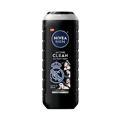 NIVEA Men Active Clean Body Wash with Natural Charcoal for Normal 1 Pack 