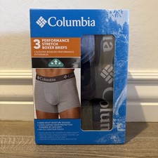 Columbia Men's 3 Pack Multicolor High Performance Stretch Boxer Briefs Large