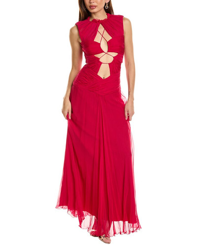 Alberta Ferretti Silk Chiffon Gown Women's Pink 46