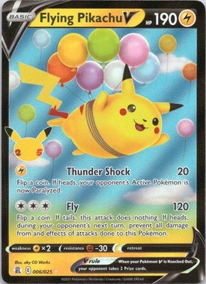 2021 Pokemon Celebrations Flying Pikachu V Ultra Rare #006/025