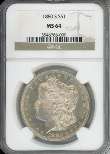 1880-S Morgan Silver Dollar NGC MS64 $1 San Francisco #009