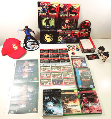 Mortal Kombat Lot Gold 18k Slammer Sega CD SubZero Deception Kano Cage Shang Hat