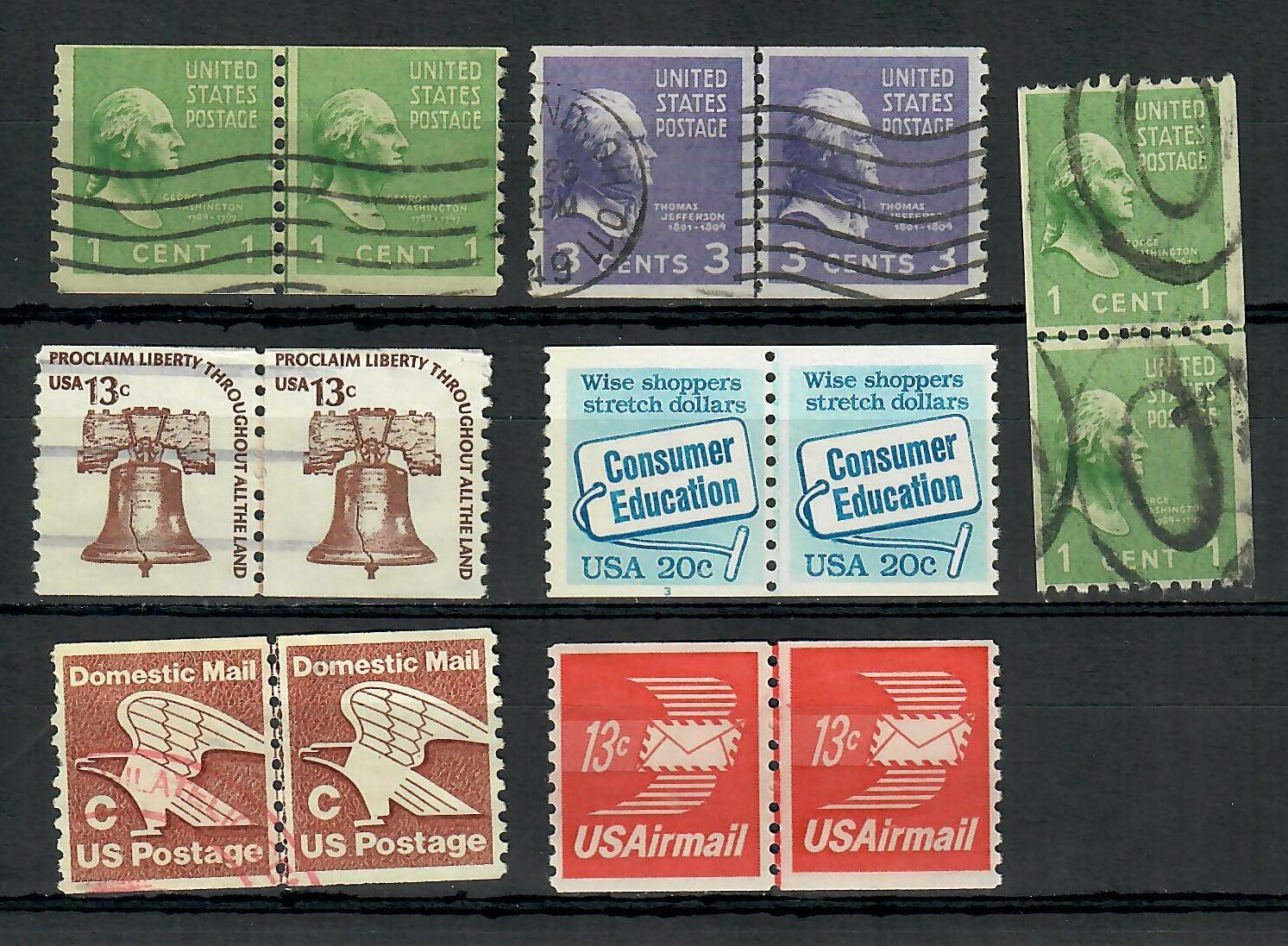Smoll Line US Stamps: Small Lot of All-Different used & MNH Coil Line Pairs | eBay