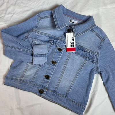 Epic Threads Girls Medium Denim Jacket with Ruffle Detail Brand New