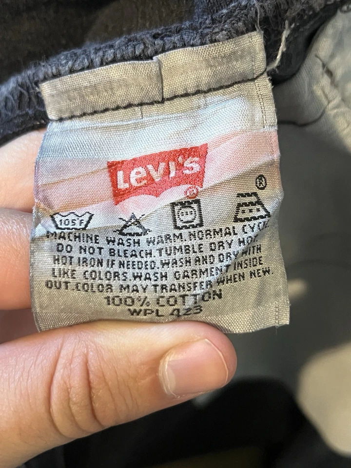 Levi's 501xx Black Jeans Vintage 90s Button Fly Straight Leg 33x30 Men's Grunge - Image 4 of 4