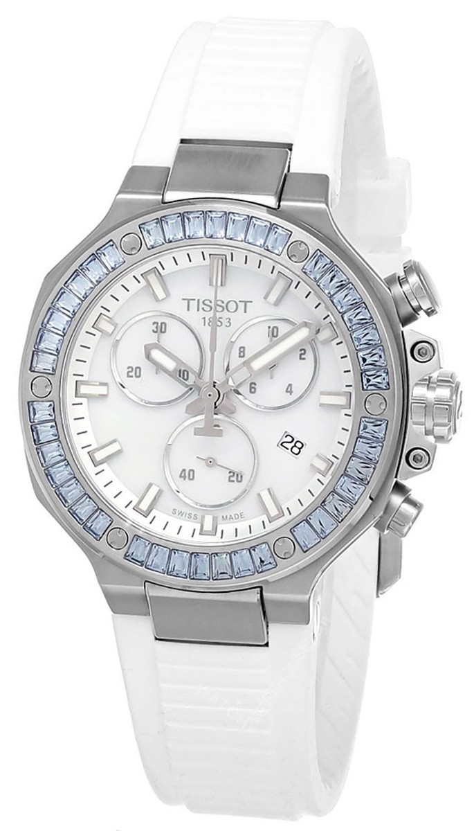 Tissot T-Race Chrono Quartz 38mm White Silicone Men's Watch T141