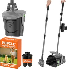 Dog Pooper Scooper with Bag Attachment, Long Handle Pooper Scooper