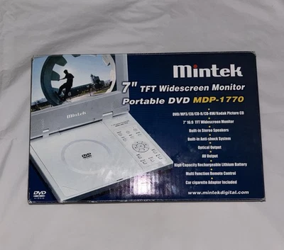 Portable DVD Player, Mintek MDP-1770 7in TFT WideScreen, Silver - Tested - Image 1 of 4