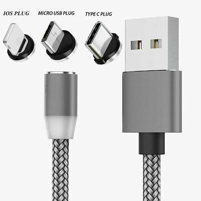 3 in1 Magnetic Fast Charging USB Cable & WallCharger Android Samsung iPhone PS4