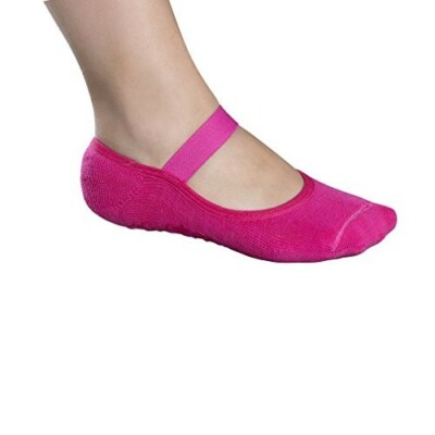 LUPO WOMEN’S ESSENTIAL NO SLIP GRIPPERS YOGA PILATES BARRE SOCKS PINK LG 8.5-11+