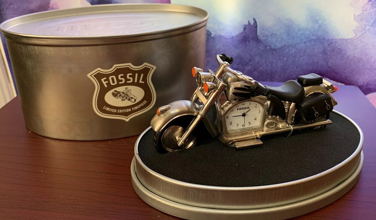 FOSSIL MOTORCYCLE CLOCK LIMITED EDITION COLLECTOR WOW! | eBay