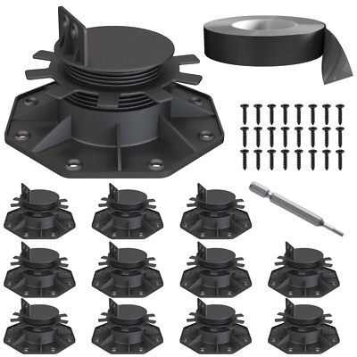 12 Pack Adjustable Deck Support Pedestal High Load Pedestal Deck Foundation B...