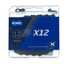 KMC X12 Bike Chains 12-Speed 126 Links 1/2"x11/128" Black for Shimano/Sram Eagle