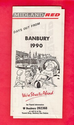 Busausflugsprogramm - Midland Red South - Tagesausflug ab Banbury - 1990