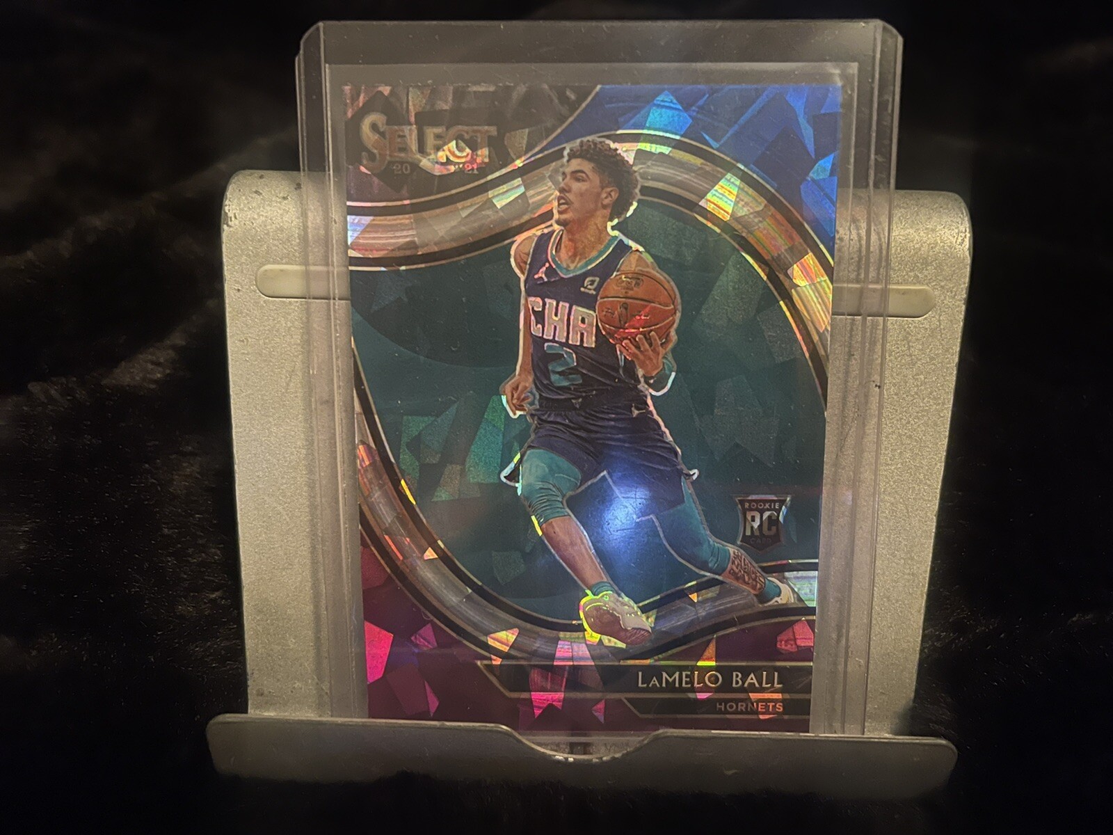 2020-21 Panini Select - Blue White Purple Cracked Ice #298 LaMelo Ball