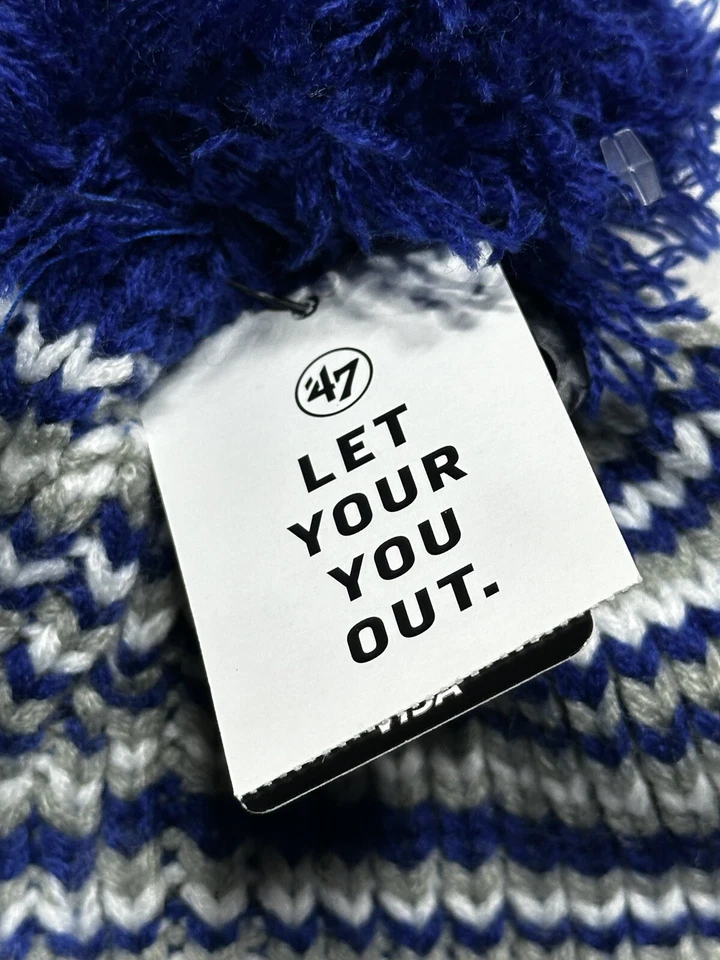 Indianapolis Colts 47 Marca Mujer Invierno Sombrero Gorro con Pelota Nuevo Con Etiquetas NFL Foto 3 de 4