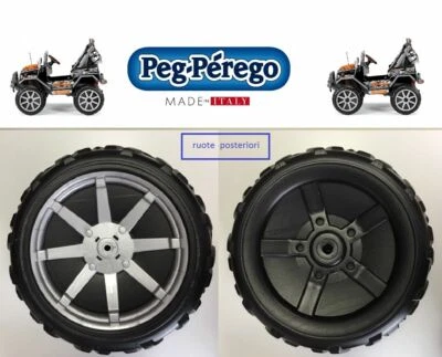 COPPIA RUOTE POSTERIORI PEG PEREGO GAUCHO ROCK'IN 12 VOLT NERA DAL 2014 AL 2018