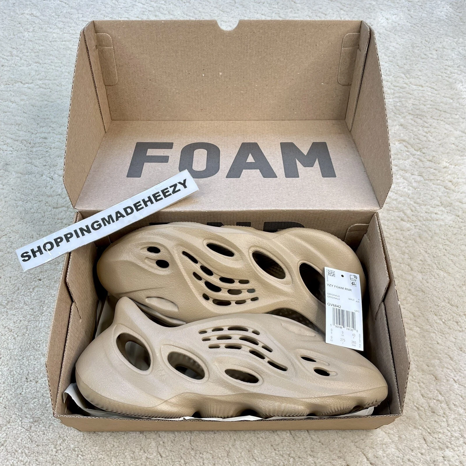 [US 9] Adidas YEEZY FOAM RUNNER CLAY TAUPE YZY RNR Ciabatte Slides Scarpe GV6842