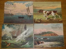Antique Paper Advertising Cards Stetson Boots & Shoes & Charles Tilton Quincy MA